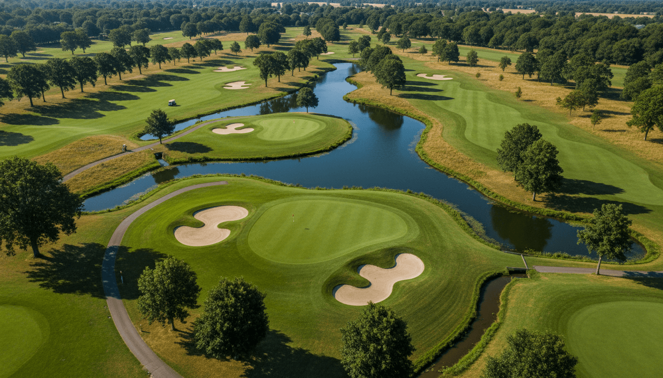 Aerial view of Junior National Golf parkland course
